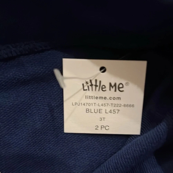 Little Me Boy’s Blue and White Long Sleeve Shirt and Short Set Size 3T - Picture 8 of 8